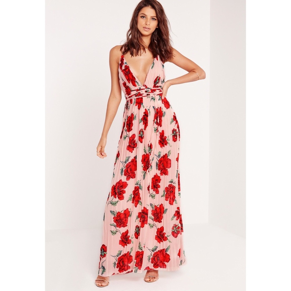 Strappy Plunge Maxi Dress
